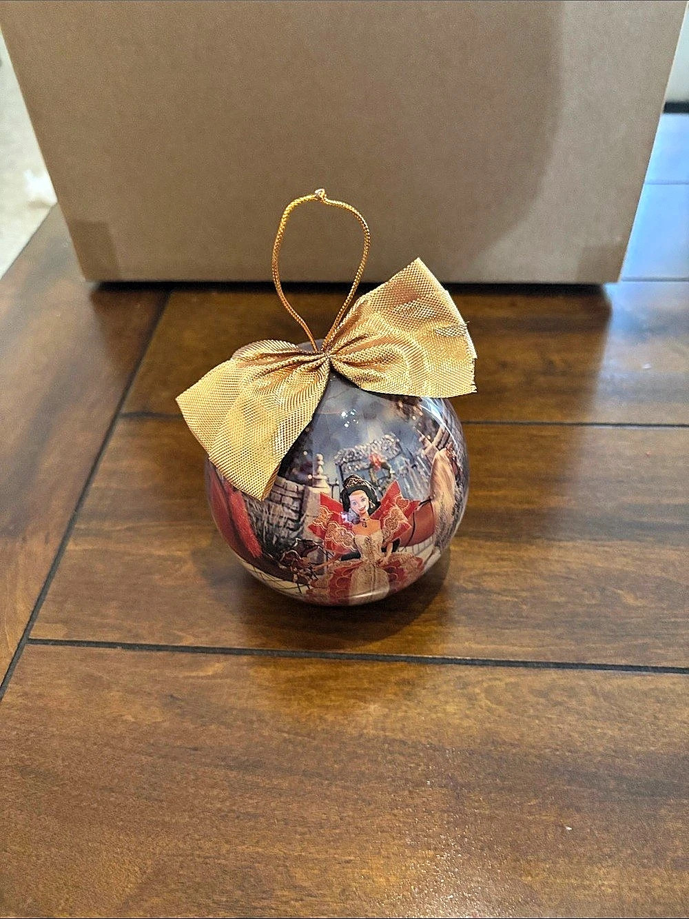 Mattel Holiday Barbie Decoupage Ball Ornament Red & Gold
